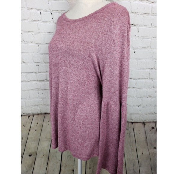 H by Halston Sweater Maroon Bell Sleeve Size XL - Picture 2 of 7